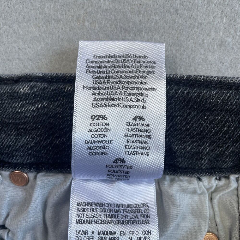 Mother The Insider Crop Step Fray Jeans Black Up In Smoke Wash High Rise ~27 - Picture 13 of 14